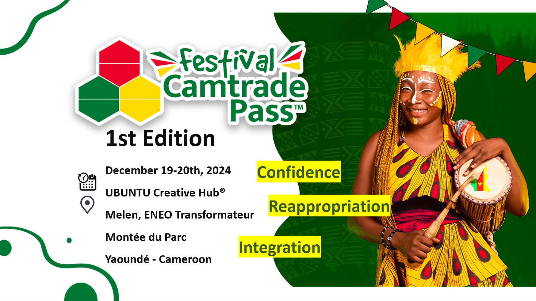 English flyer for the first Camtrade Pass Festival held in December 2024